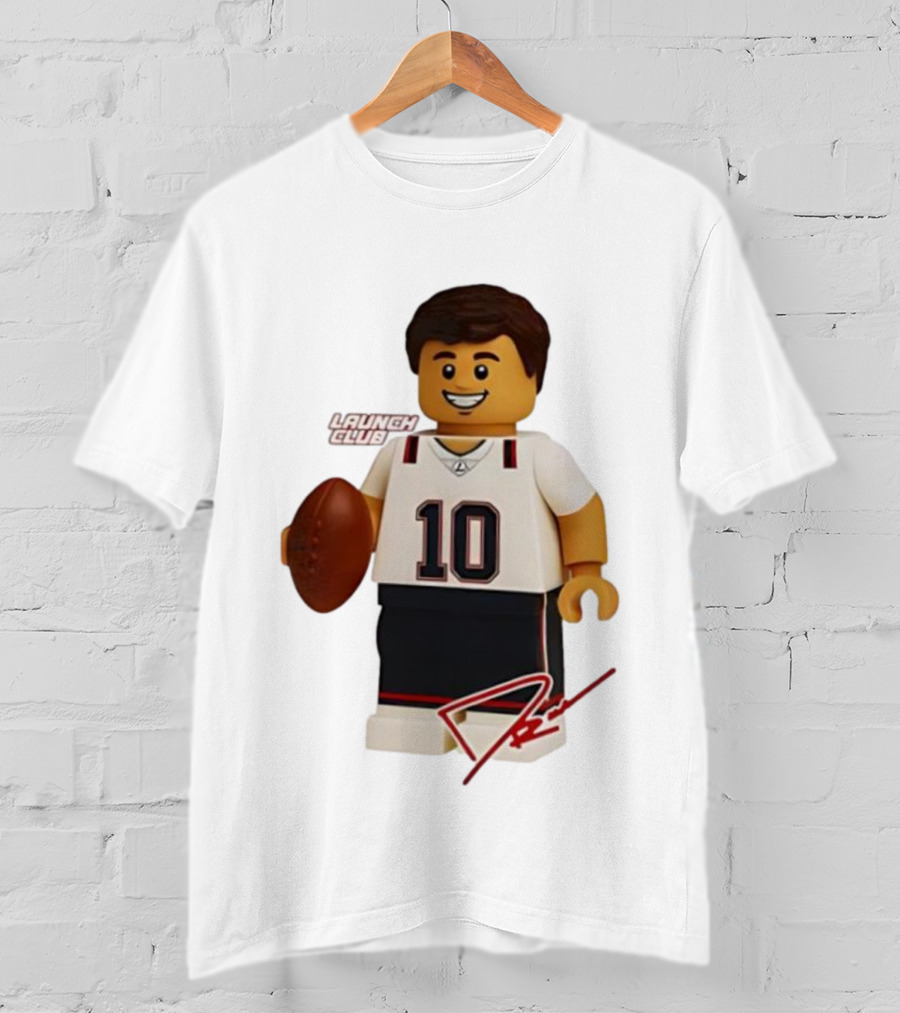 Tom Brady New England Patriots Lego Minifigure 10 Launch Club Signature T-Shirt
