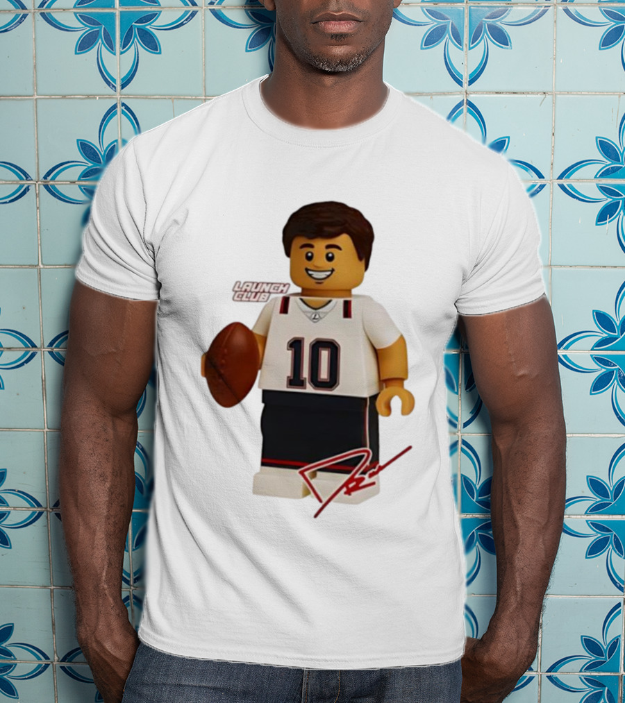 Tom Brady New England Patriots Lego Minifigure 10 Launch Club Signature T-Shirt