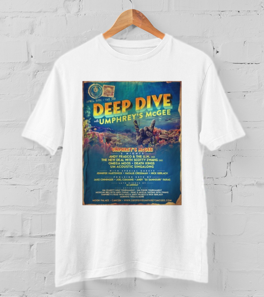 Deep Dive With Umphrey's McGee Cancun April 30th-May 3rd Moon Palace Events T-Shirt