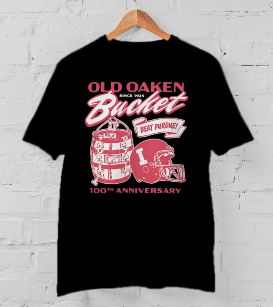 Old Oaken Bucket Indiana Hoosiers 100th Anniversary Beat Purdue Helmet T-Shirt