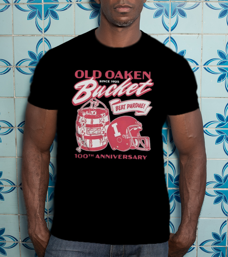 Old Oaken Bucket Indiana Hoosiers 100th Anniversary Beat Purdue Helmet T-Shirt