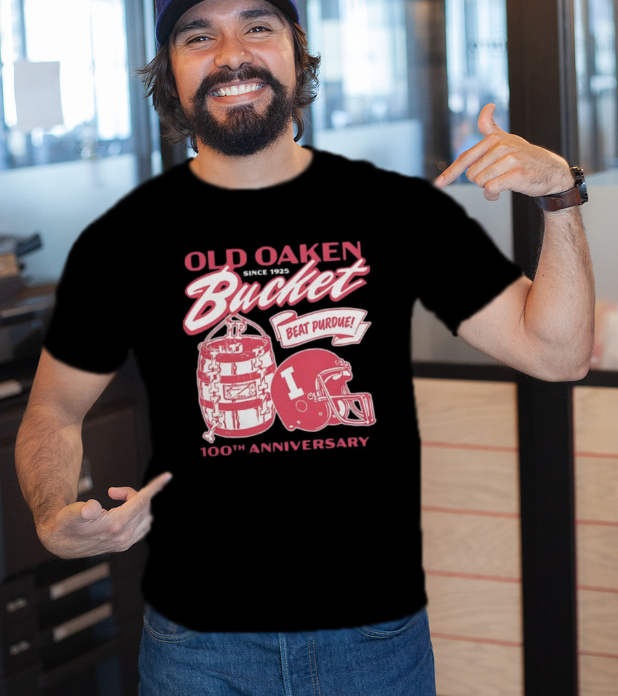 Old Oaken Bucket Indiana Hoosiers 100th Anniversary Beat Purdue Helmet T-Shirt