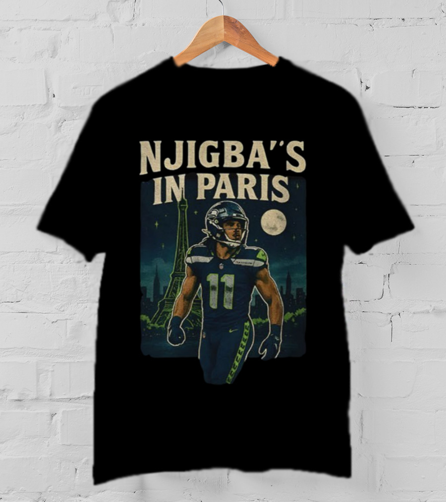 Njigba's In Paris Seattle Seahawks NFL Football Vintage 2025 T-Shirt