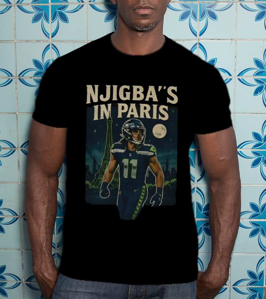 Njigba's In Paris Seattle Seahawks NFL Football Vintage 2025 T-Shirt