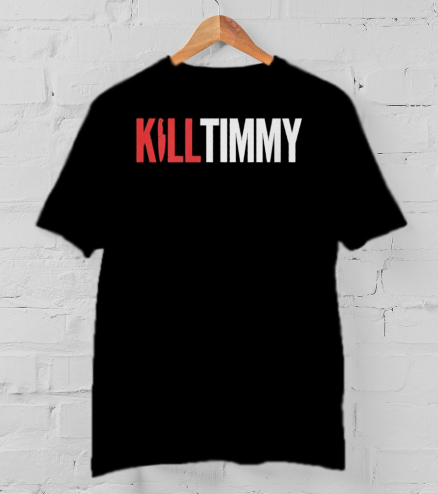 KILL TIMMY Knife Lettering Red White Contrast T-Shirt