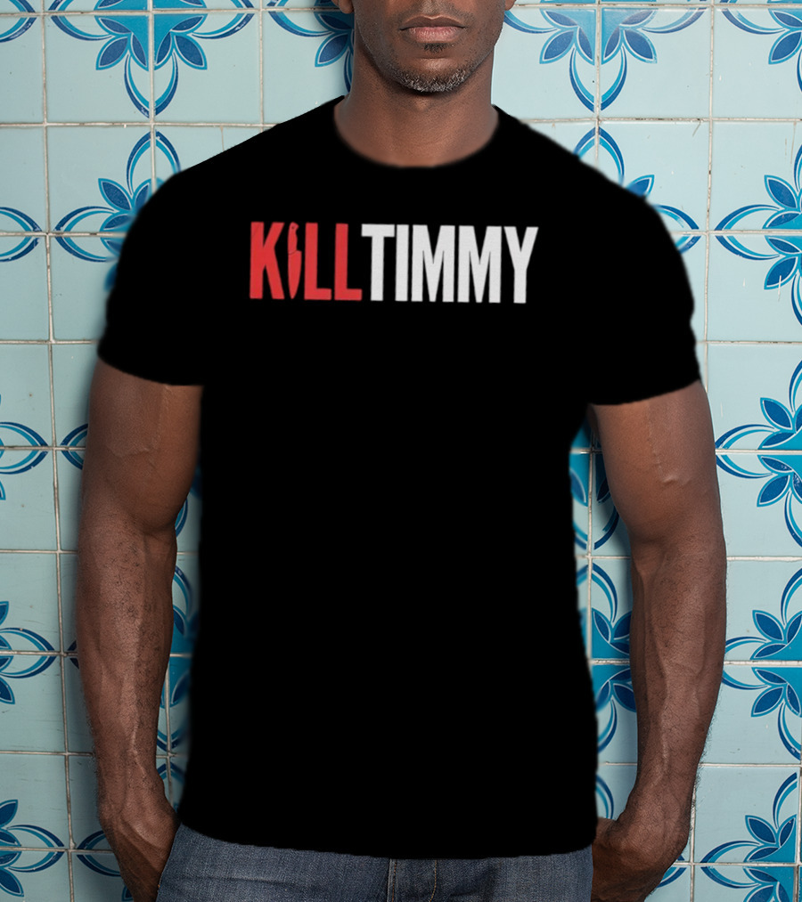 KILL TIMMY Knife Lettering Red White Contrast T-Shirt