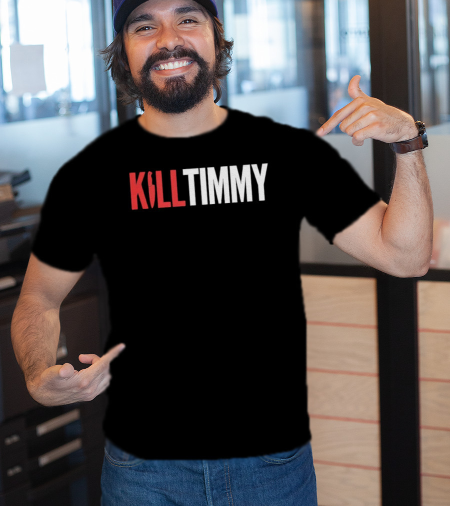 KILL TIMMY Knife Lettering Red White Contrast T-Shirt