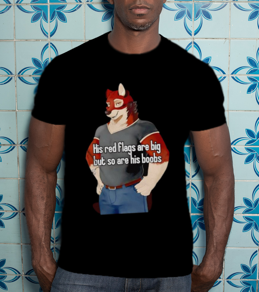 Leo Alvarez Novel Echo His Red Flags Are Big But So Are His Boobs Red Wolf Character T-Shirt