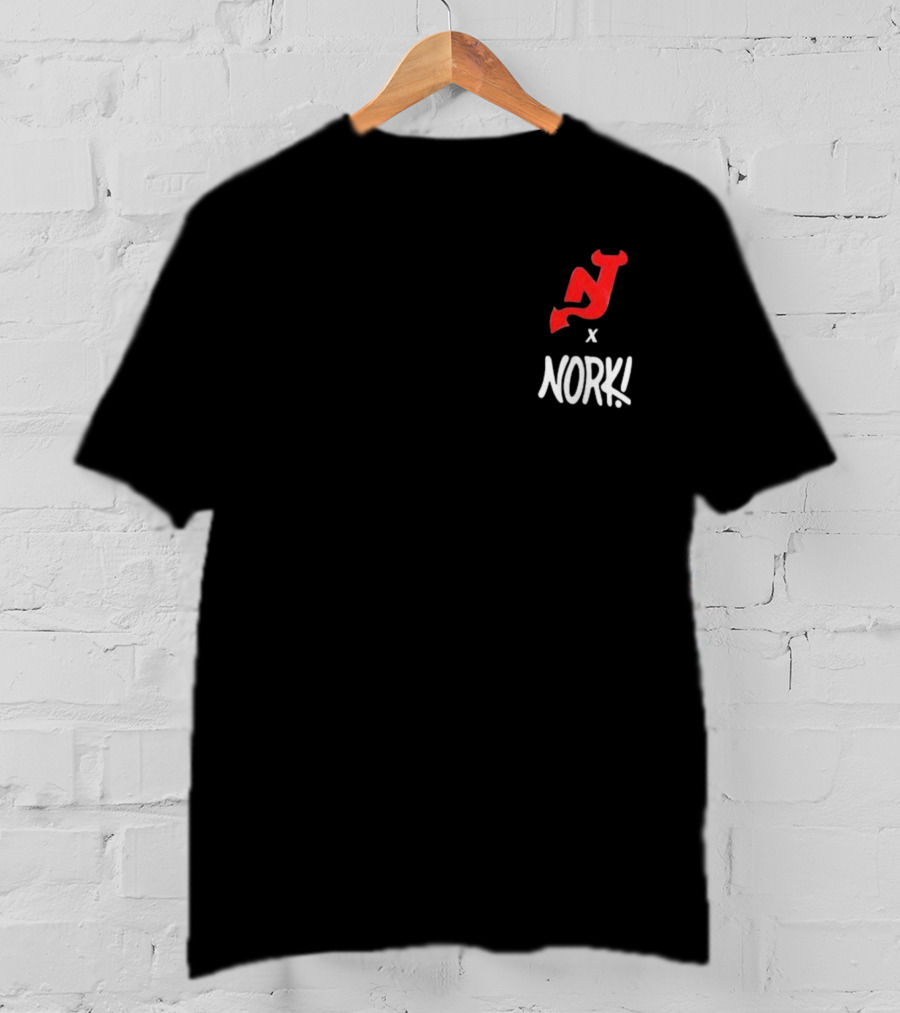 New Jersey Devils X Nork Los Diablos Collaboration Red NJ Logo T-Shirt