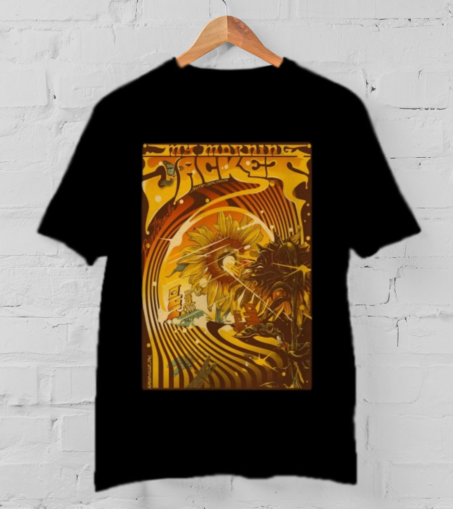 My Morning Jacket With Indigo De Souza Nashville TN October 29 2025 Sunflower Psychedelic Art Style T-Shirt