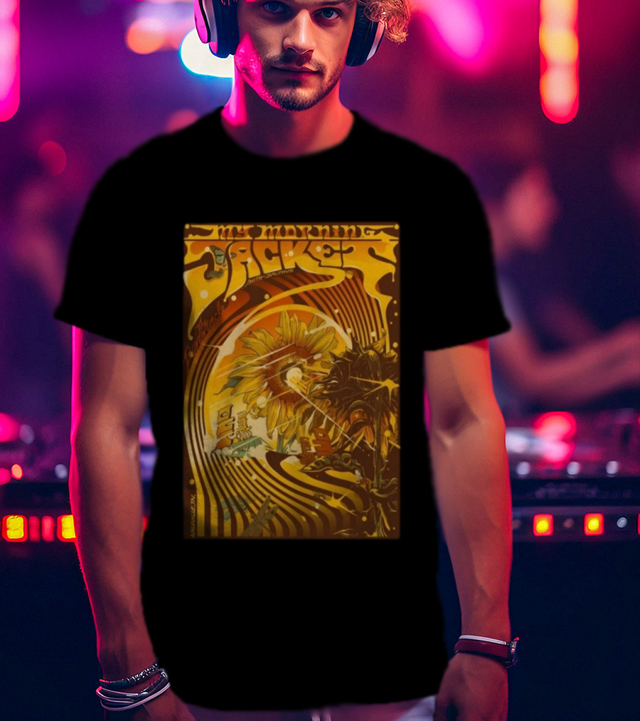 My Morning Jacket With Indigo De Souza Nashville TN October 29 2025 Sunflower Psychedelic Art Style T-Shirt