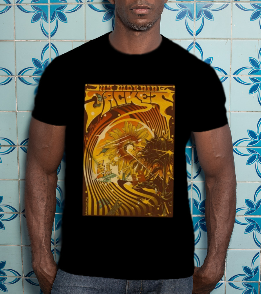 My Morning Jacket With Indigo De Souza Nashville TN October 29 2025 Sunflower Psychedelic Art Style T-Shirt