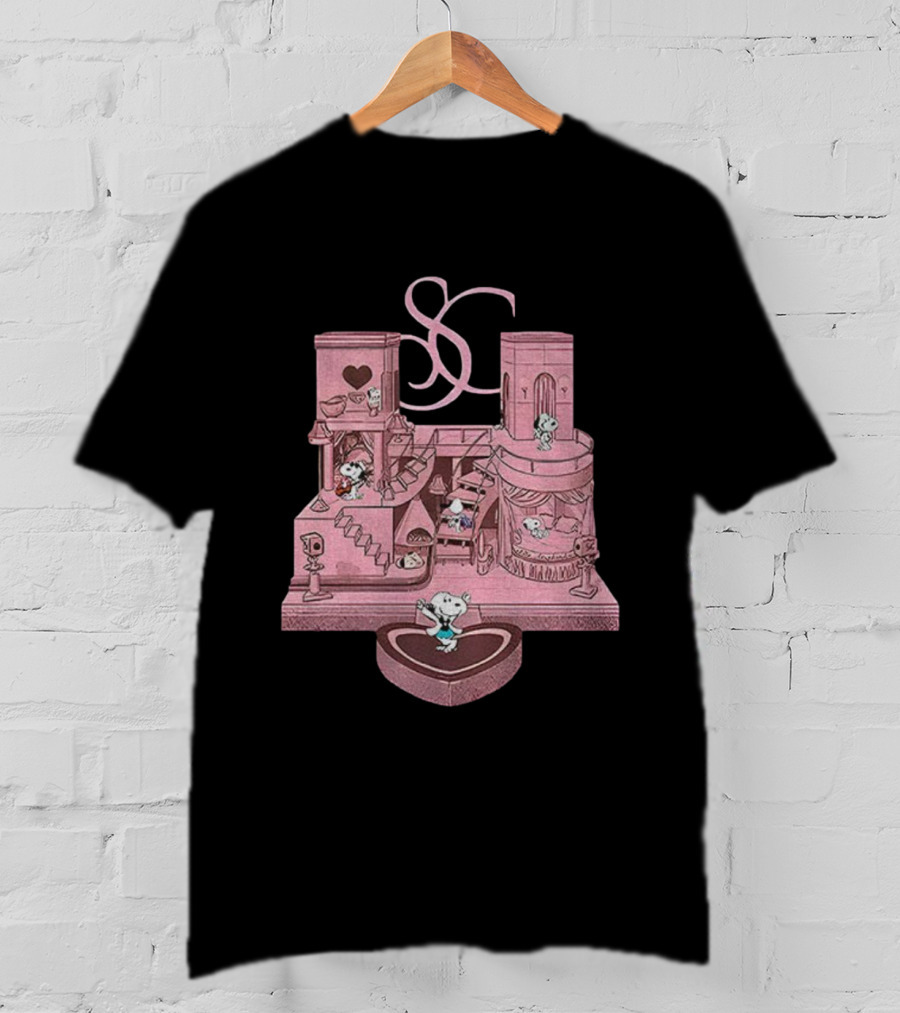 Snoopy Peanuts Sabrina Carpenter Heart House Tour T-Shirt