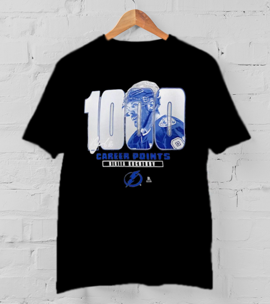 Tampa Bay Lightning Nikita Kucherov 1000 Career Points Signature T-Shirt