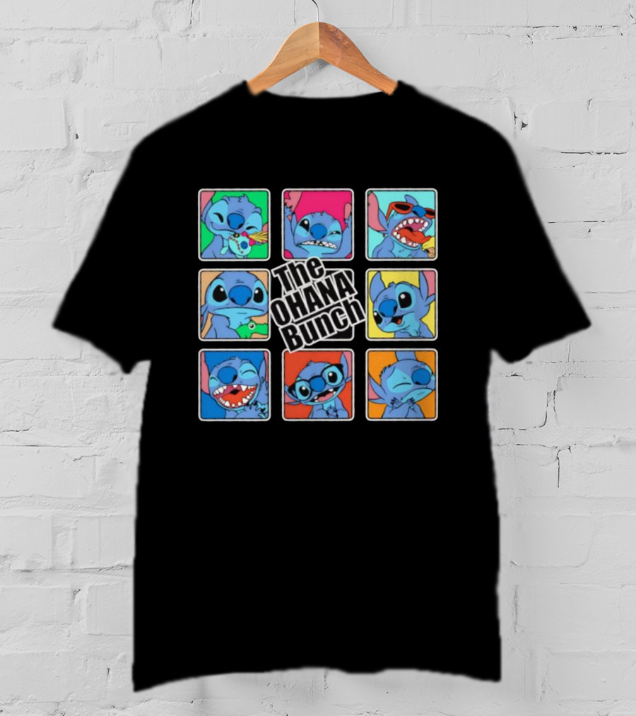 The OHANA Bunch Stitch Nine Panel Grid Colorful Expressions T-Shirt