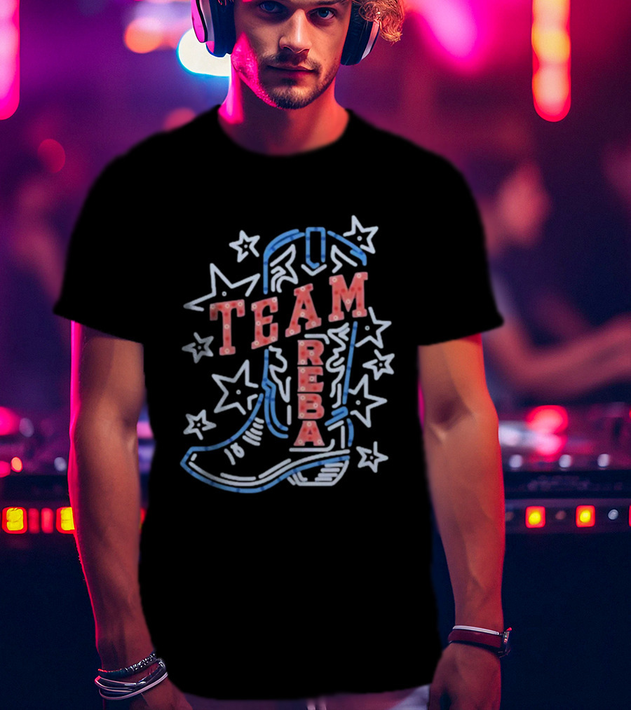 Team Reba Neon Boot Stars T-Shirt