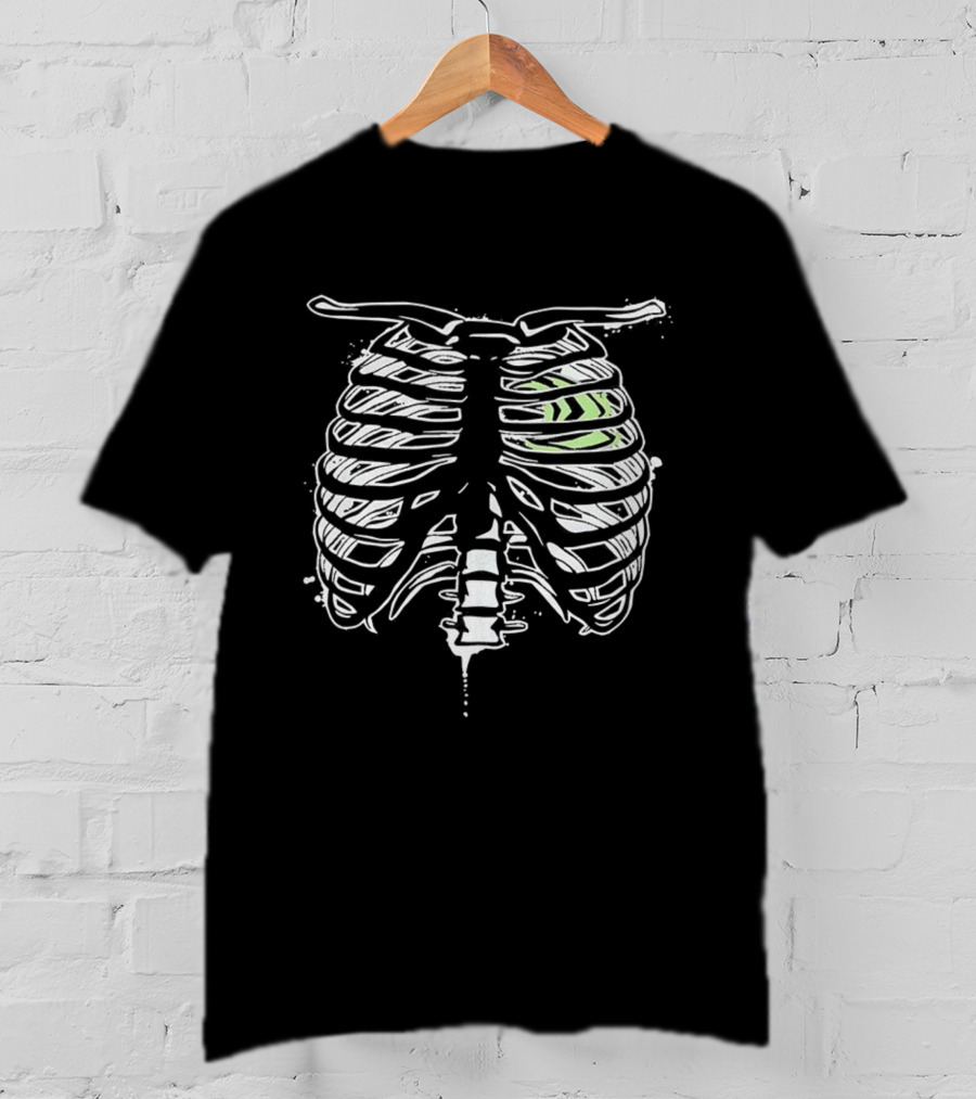 X Ray Chest NVIDIA Heart In Green Rib Cage T-Shirt