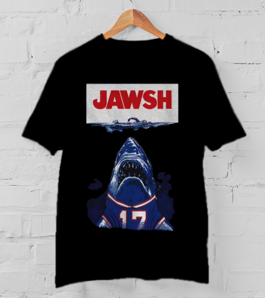 Buffalo Bills Josh Allen 17 Jawsh Jaws Pop Culture Mashup T-Shirt