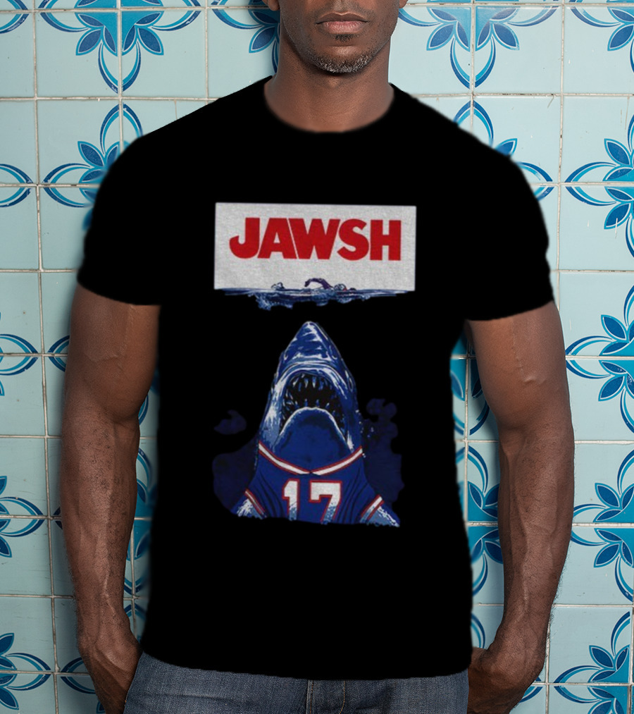 Buffalo Bills Josh Allen 17 Jawsh Jaws Pop Culture Mashup T-Shirt