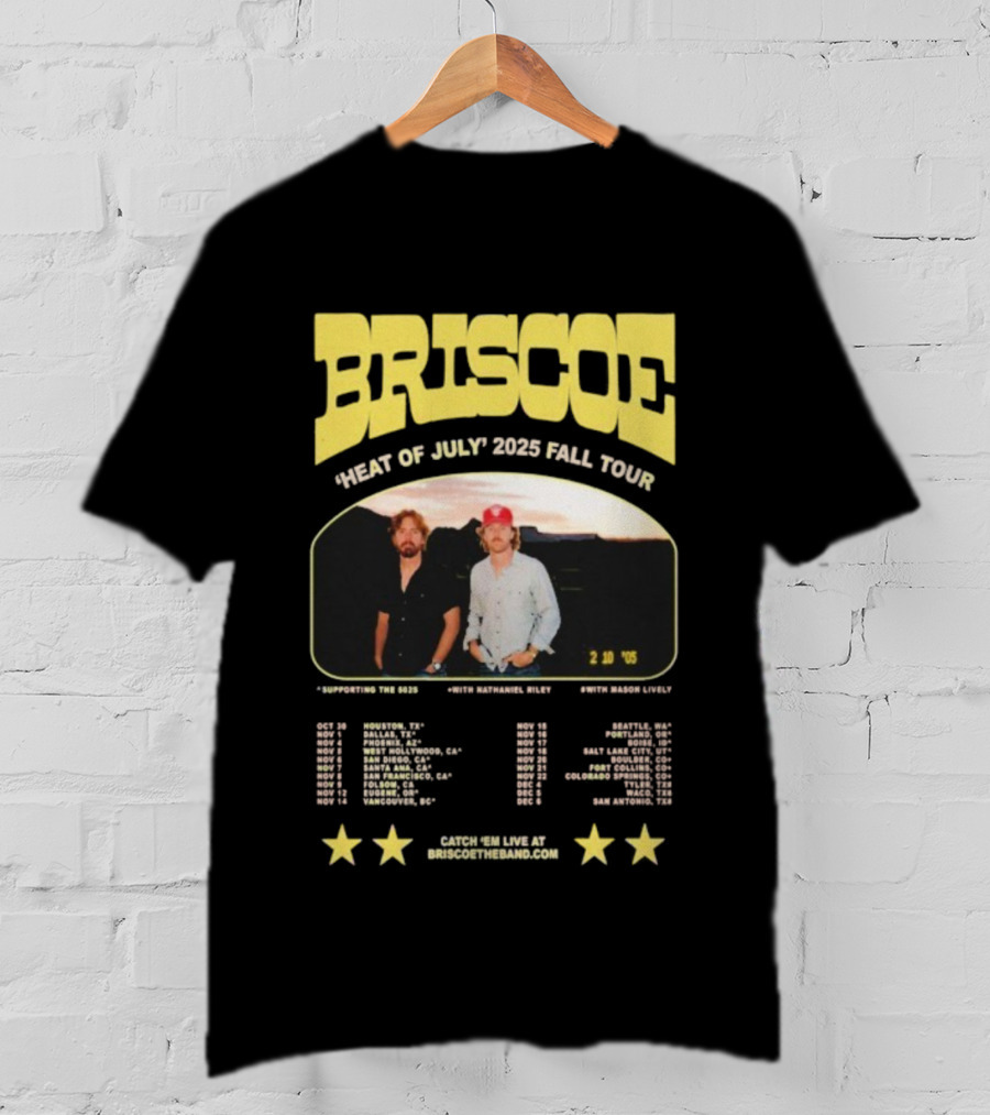 Briscoe Heat Of July 2025 Fall Tour Indie Folk Music T-Shirt