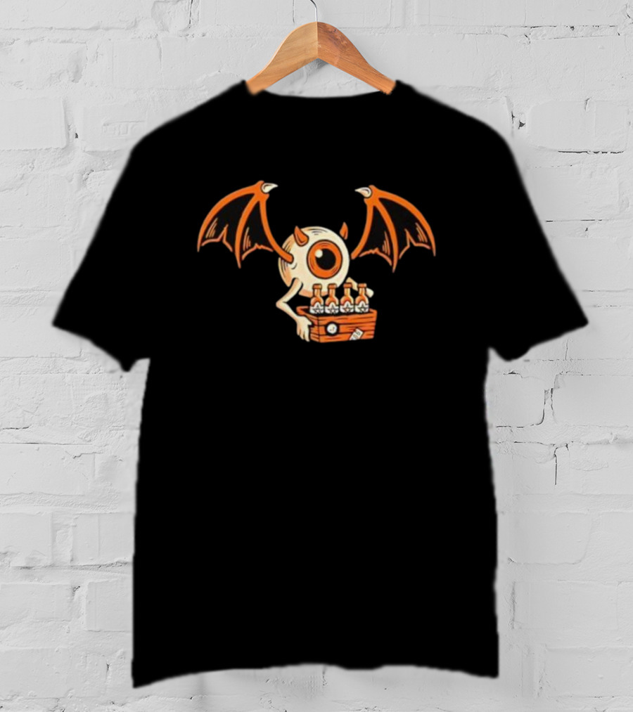 Flying Eyeball Monster With Wings Carrying Six-Pack T-Shirt