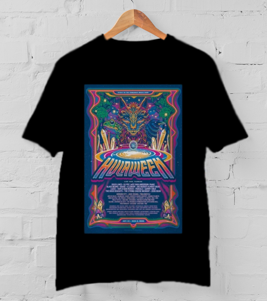 Hulaween 2025 Spirit Of The Suwannee Music Park Tour Event Live Oak Florida Oct 30-Nov 1 Disco Lines Anderson Paak String Cheese Incident Zeds Dead T-Shirt