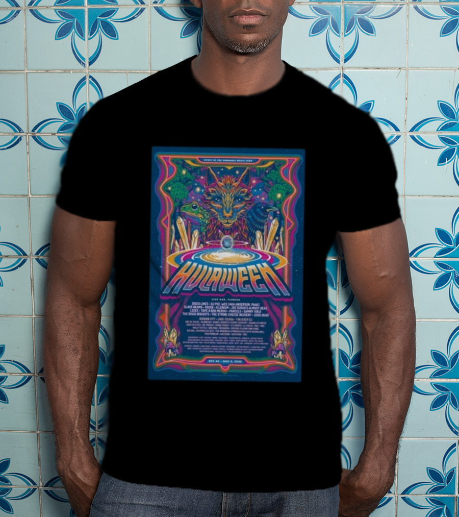 Hulaween 2025 Spirit Of The Suwannee Music Park Tour Event Live Oak Florida Oct 30-Nov 1 Disco Lines Anderson Paak String Cheese Incident Zeds Dead T-Shirt