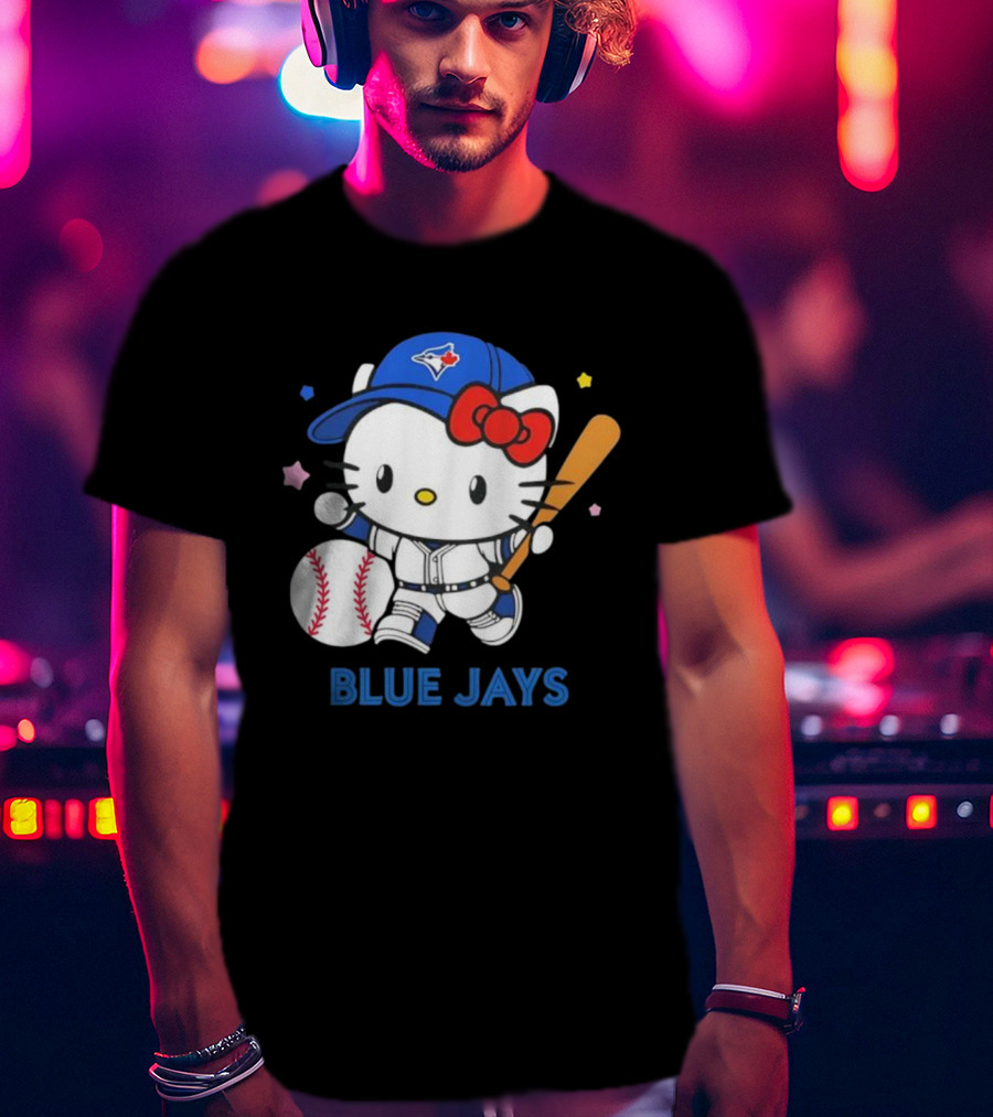 Toronto Blue Jays Hello Kitty Baseball Player Collaboration T-Shirt