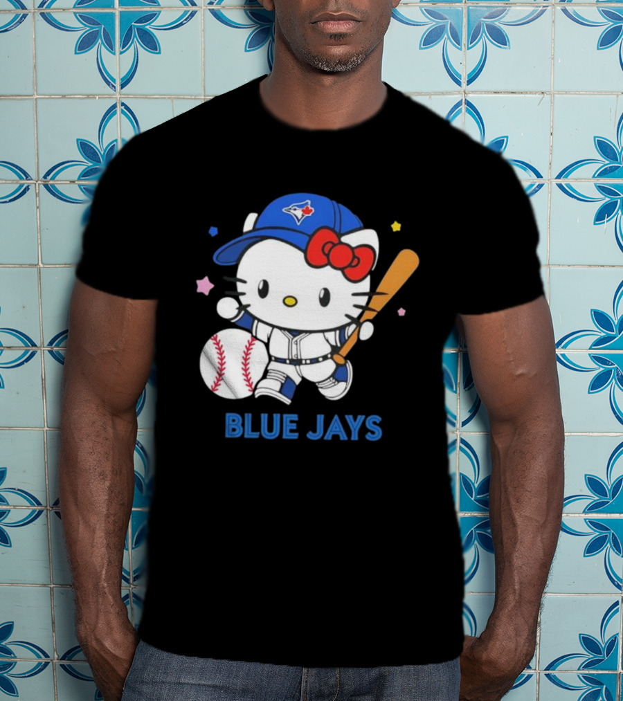Toronto Blue Jays Hello Kitty Baseball Player Collaboration T-Shirt