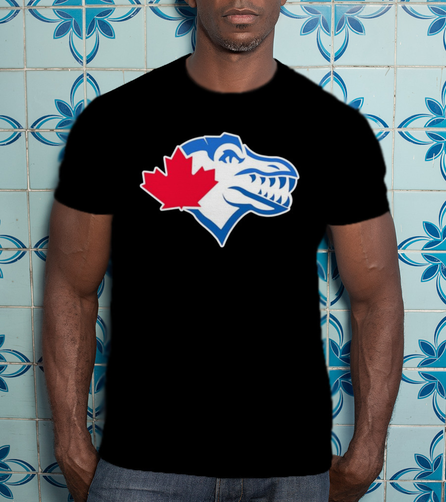 Toronto Raptors Blue Jays Mashup Maple Leaf Emblem T-Shirt