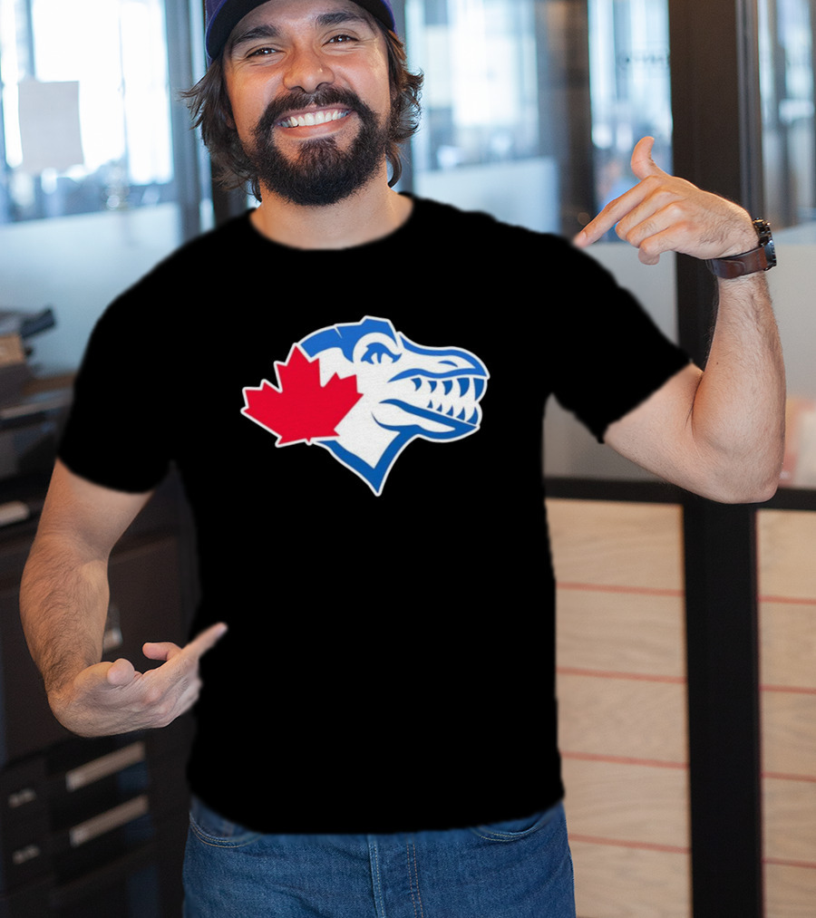 Toronto Raptors Blue Jays Mashup Maple Leaf Emblem T-Shirt