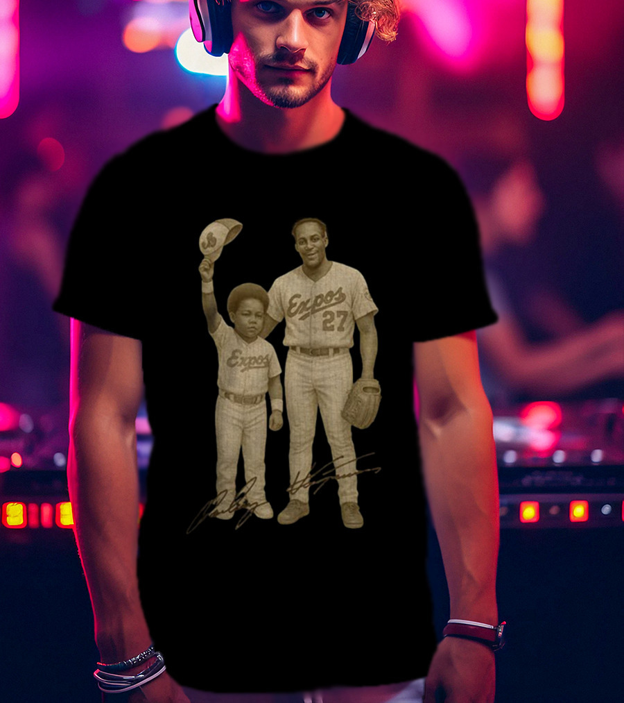 Vladimir Guerrero Jr. And Sr. Expos MLB Baseball Signature Vintage T-Shirt