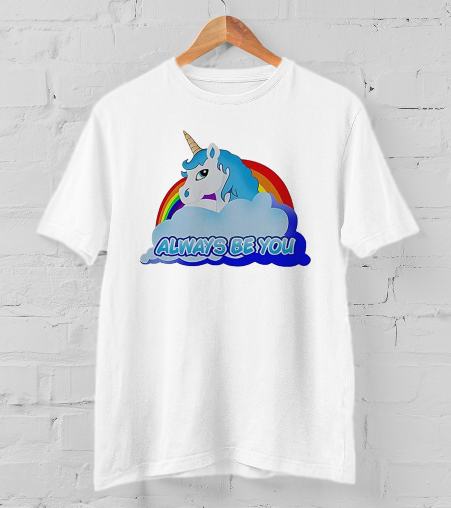 Rainbow Unicorn Always Be You Cloud Icon T-Shirt