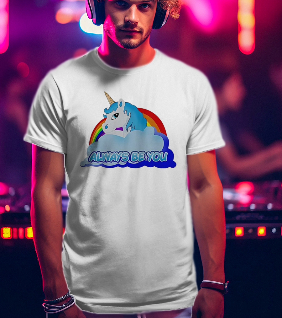 Rainbow Unicorn Always Be You Cloud Icon T-Shirt