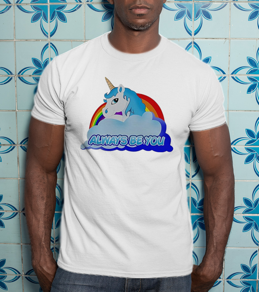 Rainbow Unicorn Always Be You Cloud Icon T-Shirt