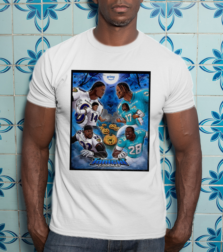 Baltimore Ravens Vs Miami Dolphins Halloween 2025 NFL Prime Tonight 7:00PM ET T-Shirt