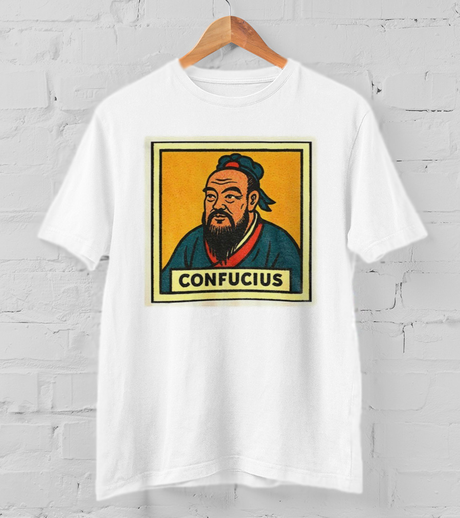 Confucius Retro Comic Style Chinese Philosopher Art T-Shirt