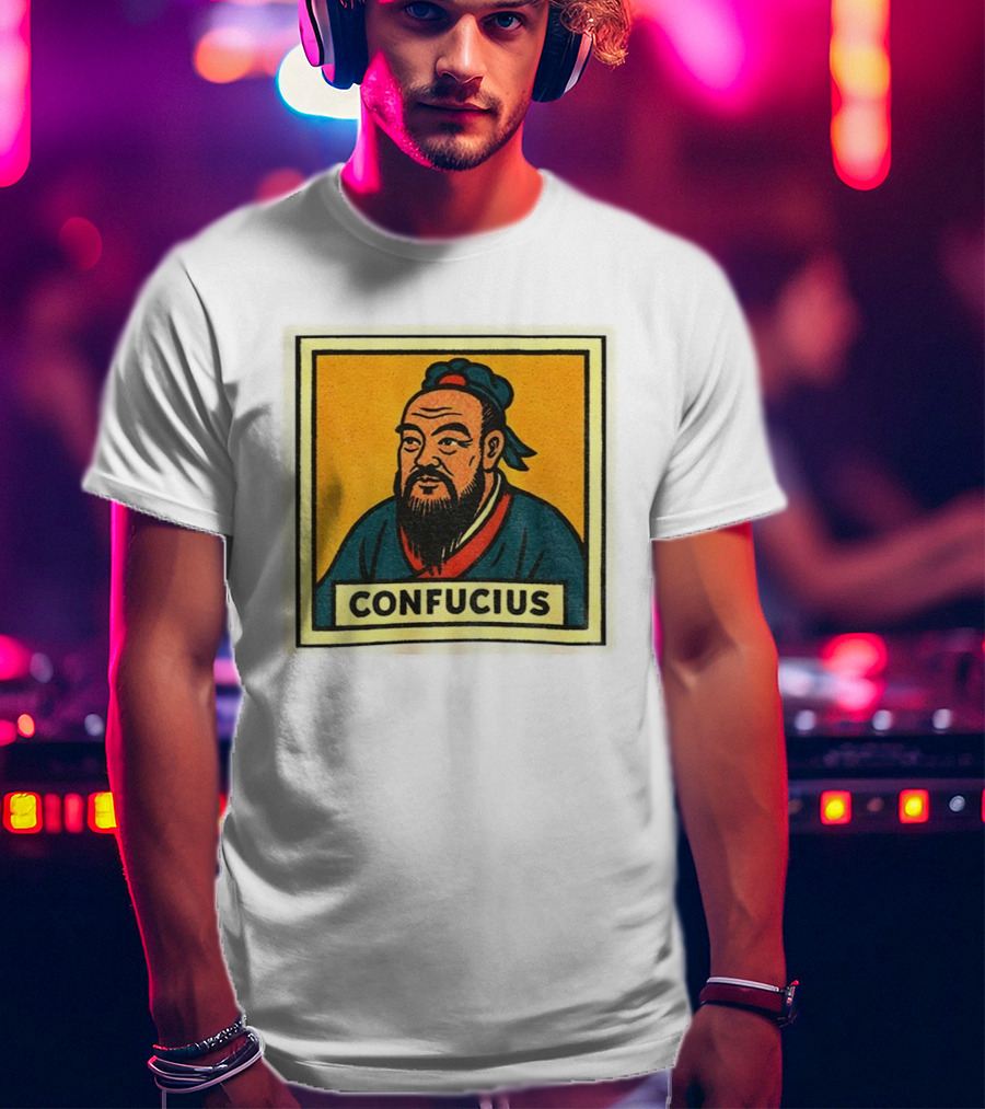 Confucius Retro Comic Style Chinese Philosopher Art T-Shirt