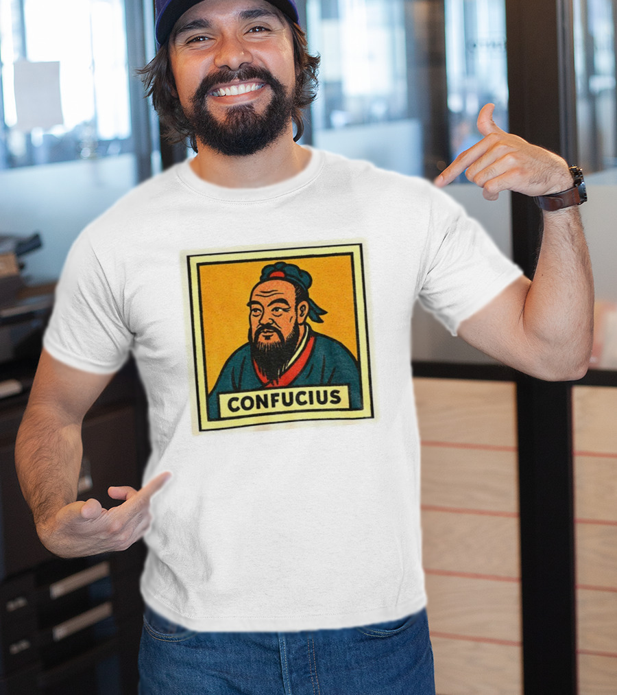 Confucius Retro Comic Style Chinese Philosopher Art T-Shirt