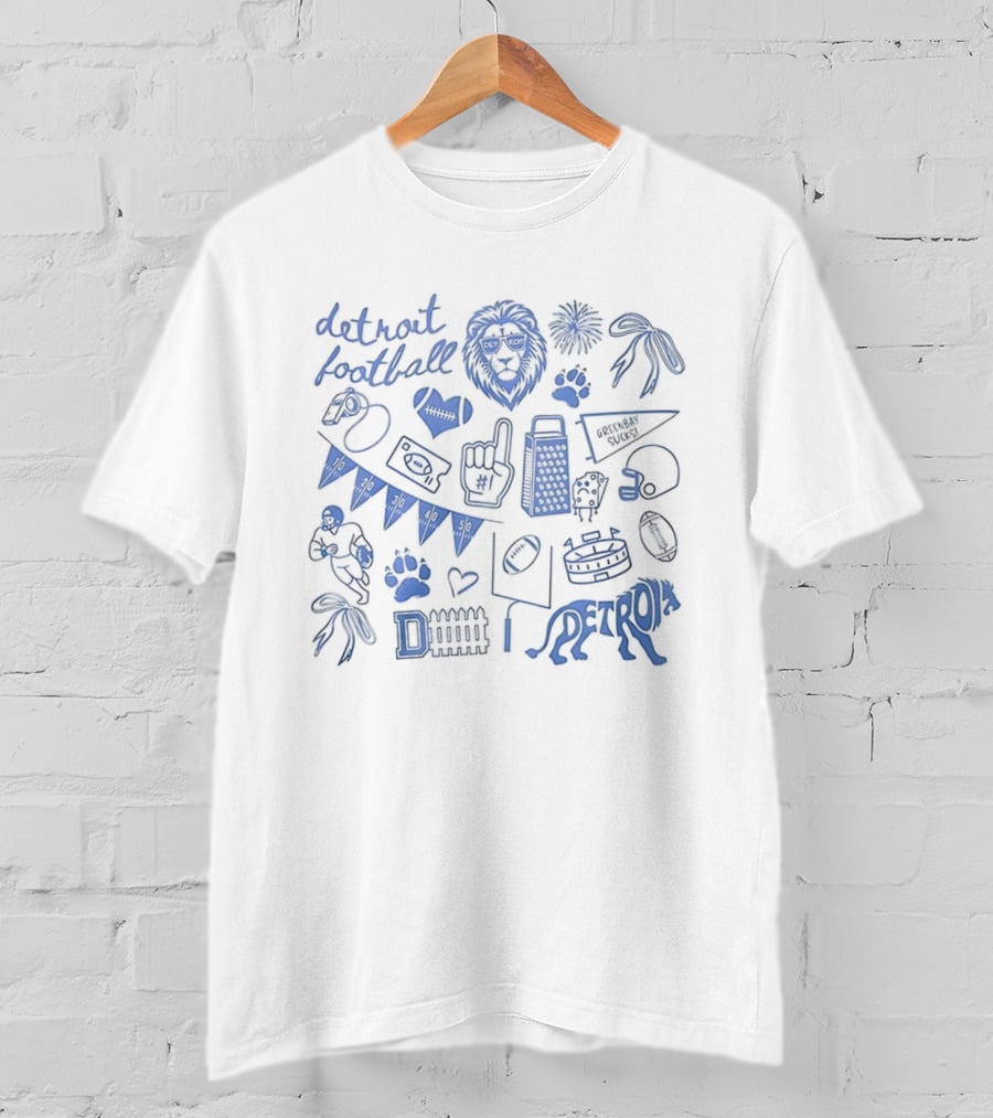 Detroit Football Go Lions Icon Detroit Lions T-Shirt