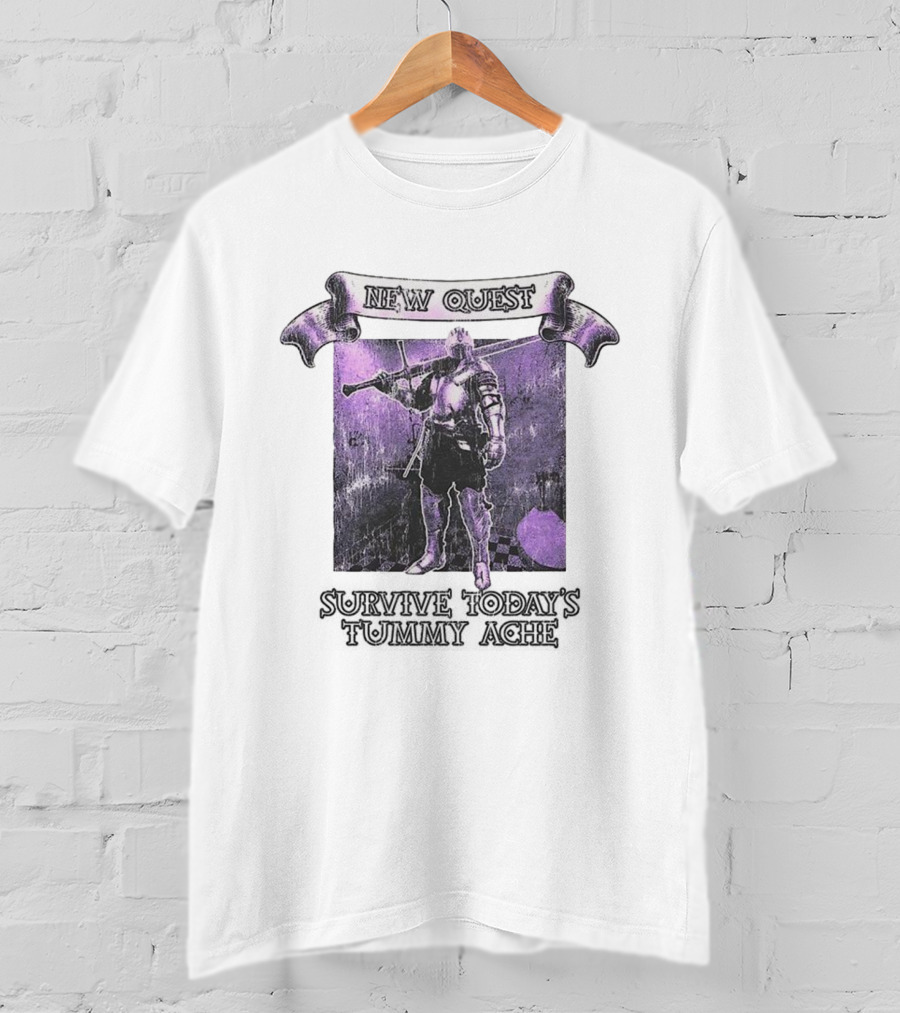 New Quest Knight Survive Tummy Ache Adventure In Purple Dungeon T-Shirt