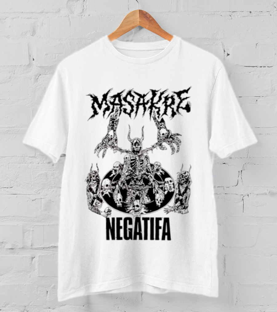 Masakre Negatifa Skull Skeleton Demonic Creature T-Shirt