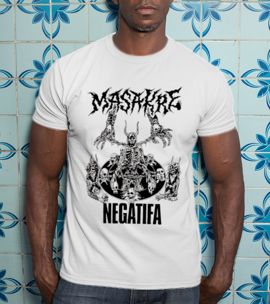 Masakre Negatifa Skull Skeleton Demonic Creature T-Shirt