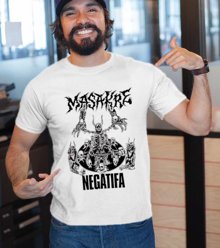 Masakre Negatifa Skull Skeleton Demonic Creature T-Shirt