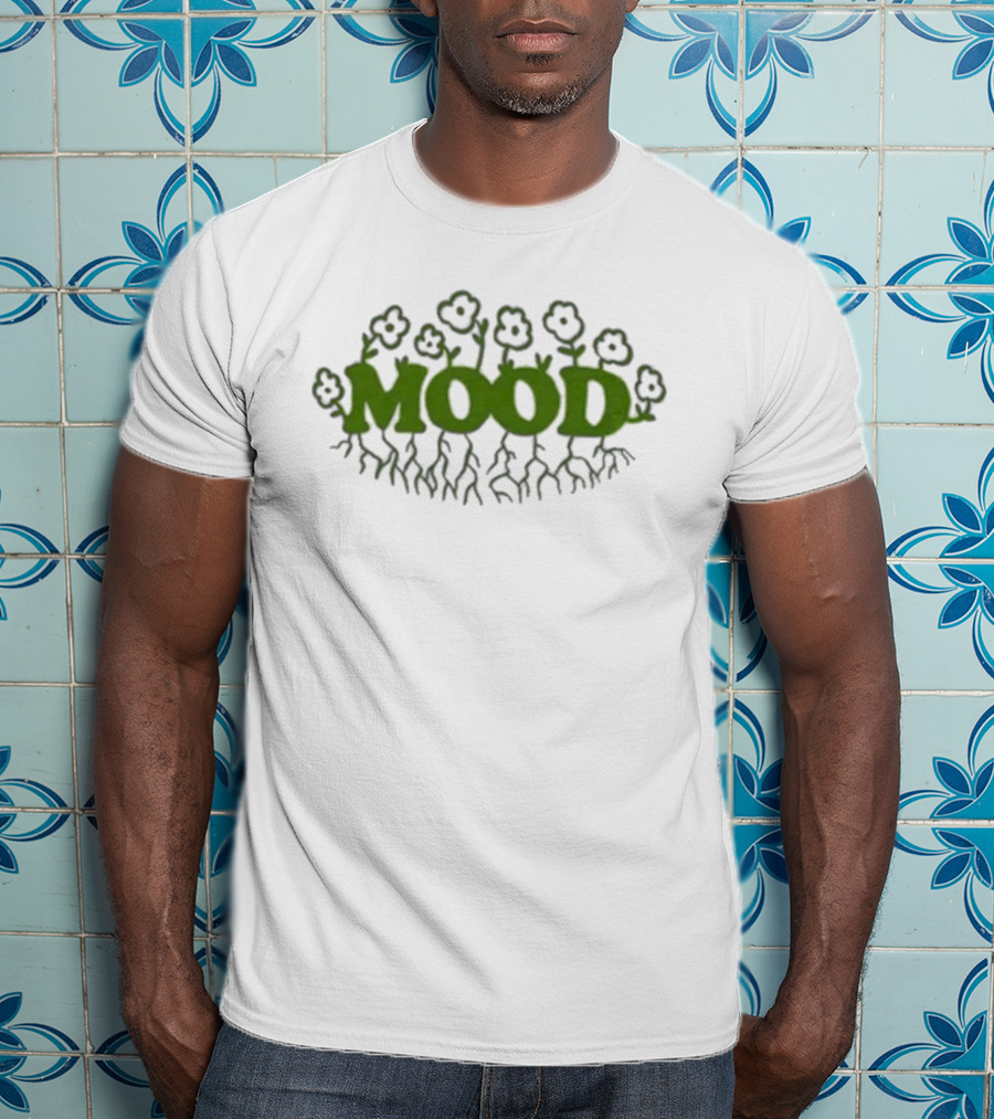 Mood Roots With Flowers Design T-Shirt