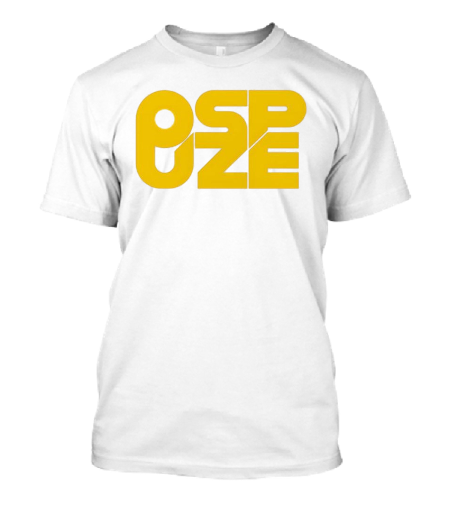Ospuze Yellow Bold Text Logo T-Shirt