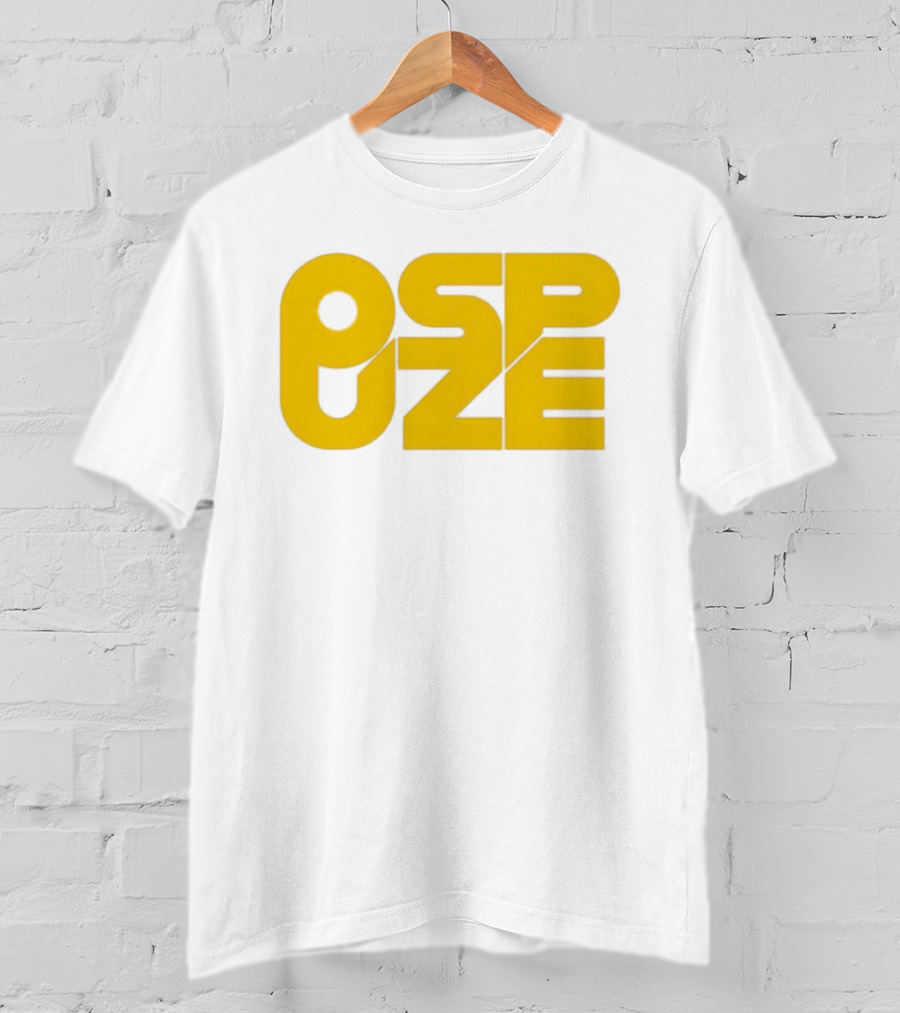 Ospuze Yellow Bold Text Logo T-Shirt