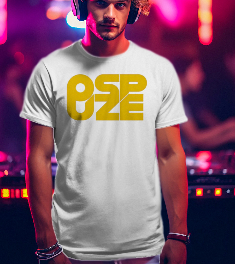 Ospuze Yellow Bold Text Logo T-Shirt