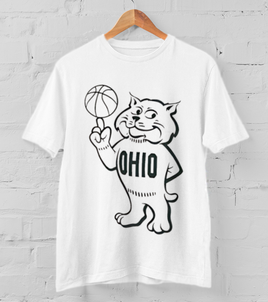 Rufus Ohio Bobcat Mascot Basketball T-Shirt