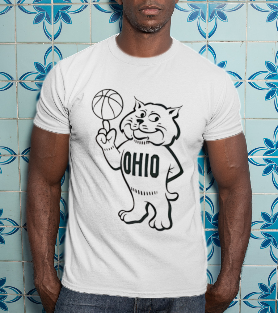 Rufus Ohio Bobcat Mascot Basketball T-Shirt